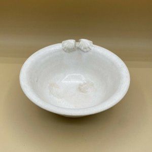 Carol Kimball Studio Pottery Sea Shells Thrown Glazed Bowl Cream Color